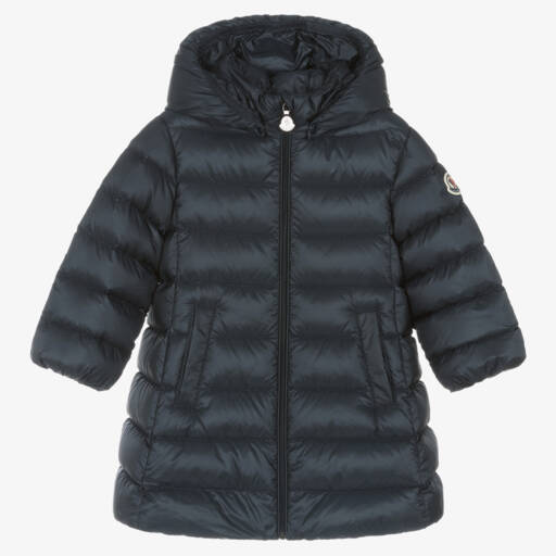 Moncler Enfant-Girls Navy Down Puffer Coat | Childrensalon Outlet