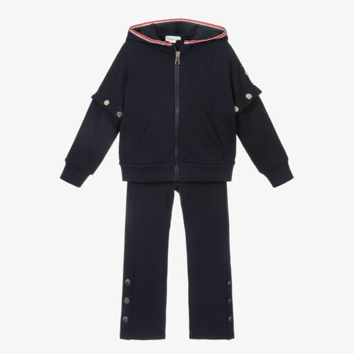 Moncler Enfant-Girls Navy Hooded Tracksuit Set | Childrensalon Outlet