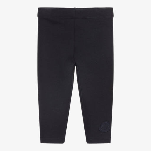 Moncler Enfant-Girls Navy Soft Cotton Leggings | Childrensalon Outlet