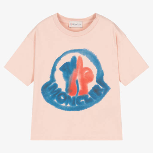 Moncler Enfant-Girls Pastel Pink Cotton Tee | Childrensalon Outlet