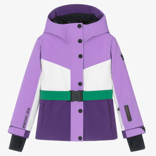 Moncler Enfant-Girls Purple Belted Ski Jacket | Childrensalon Outlet