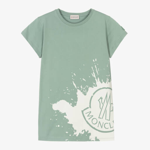 Moncler Enfant-تيشيرت أخضر بحري للبنات | Childrensalon Outlet