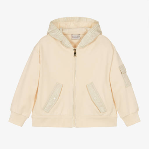 Moncler Enfant-جاكيت عاجي ناعم بغطاء للرأس للبنات | Childrensalon Outlet
