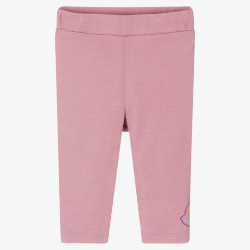Moncler Enfant-Girls Soft Pink Cotton Leggings | Childrensalon Outlet