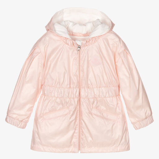 Moncler Enfant-Girls Soft Pink Hooded Jacket | Childrensalon Outlet