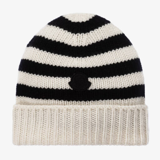 Moncler Enfant-Шерстяная вязаная шапка в полоску для девочек | Childrensalon Outlet