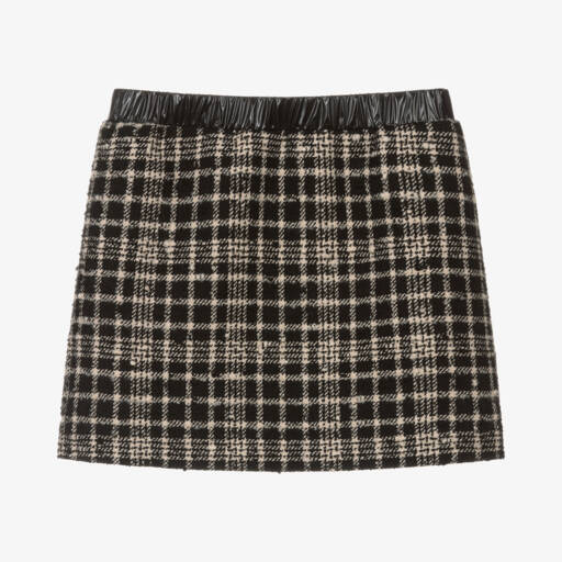 Moncler Enfant-Girls Tweed Plaid Wool Skirt | Childrensalon Outlet