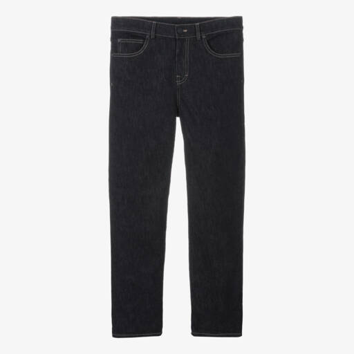 Moncler Enfant-بنطلون جينز كحلي مطرز للأولاد المراهقين | Childrensalon Outlet