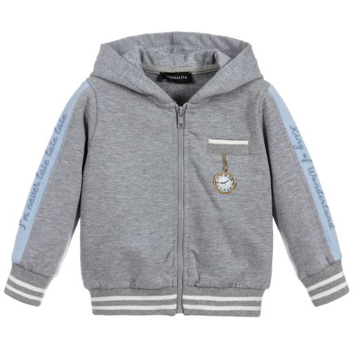 Monnalisa-Серый топ на молнии для мальчиков | Childrensalon Outlet