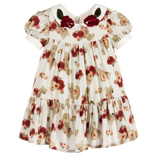 Monnalisa Bebé-Baby Girls Beige Teddy Dress | Childrensalon Outlet