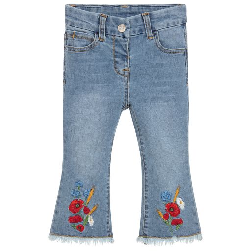 Monnalisa Bebé-Baby Girls Blue Denim Jeans | Childrensalon Outlet