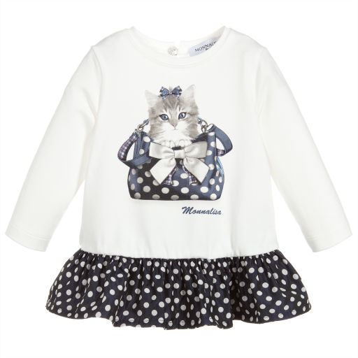 Monnalisa Bebé-Baby Girls Kitten Tunic Top  | Childrensalon Outlet