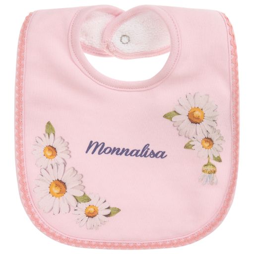Monnalisa Bebé-Baby Girls Pink Cotton Bib | Childrensalon Outlet