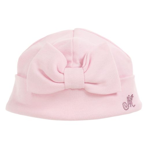 Monnalisa Bebé-Baby Girls Pink Cotton Hat | Childrensalon Outlet