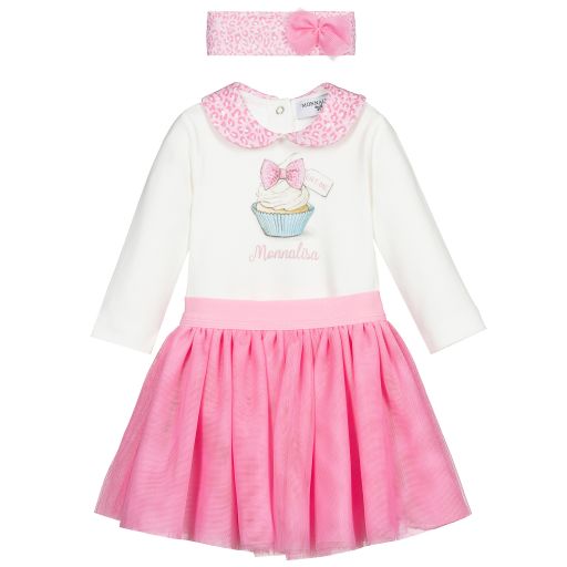 Monnalisa-Baby Girls Pink Skirt Set | Childrensalon Outlet