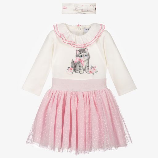 Monnalisa-Baby Girls Pink Skirt Set | Childrensalon Outlet