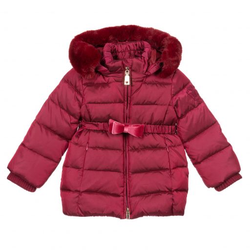 Monnalisa-Rote Steppjacke für kleine Mädchen  | Childrensalon Outlet