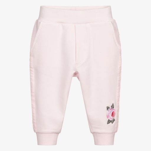 Monnalisa-Розовые хлопковые джоггеры для малышей | Childrensalon Outlet