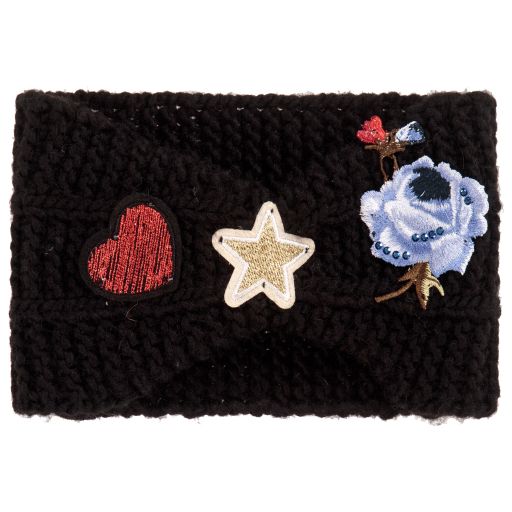 Monnalisa-Black Badge Knitted Headband | Childrensalon Outlet