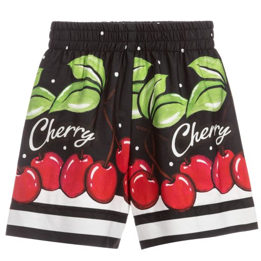 Monnalisa-Black & Red Cherry Shorts | Childrensalon Outlet