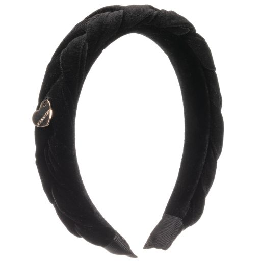 Monnalisa-Black Velvet Hairband | Childrensalon Outlet