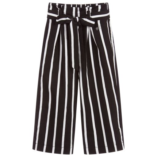 Monnalisa-Black & White Striped Culottes | Childrensalon Outlet
