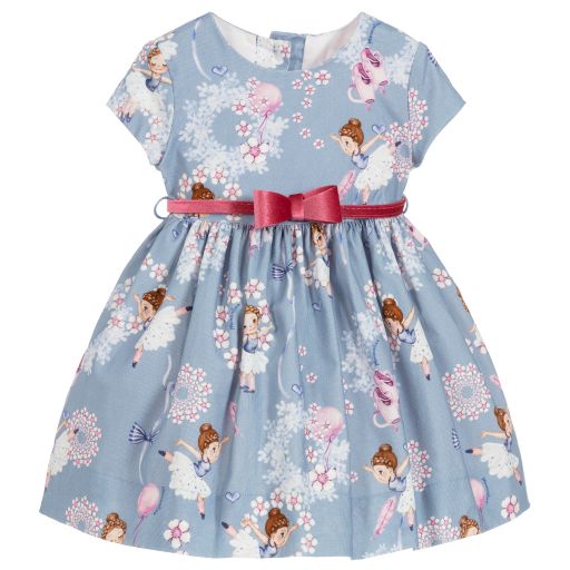 Monnalisa-Blue Cotton Corduroy Dress | Childrensalon Outlet