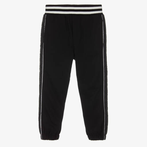 Monnalisa-Boys Black Cotton Joggers  | Childrensalon Outlet