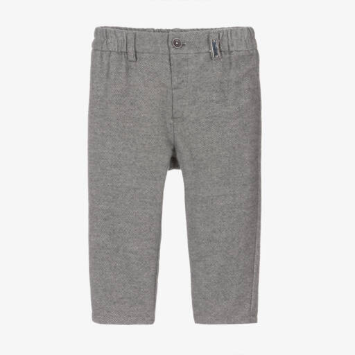 Monnalisa-Boys Charcoal Cotton Trousers | Childrensalon Outlet