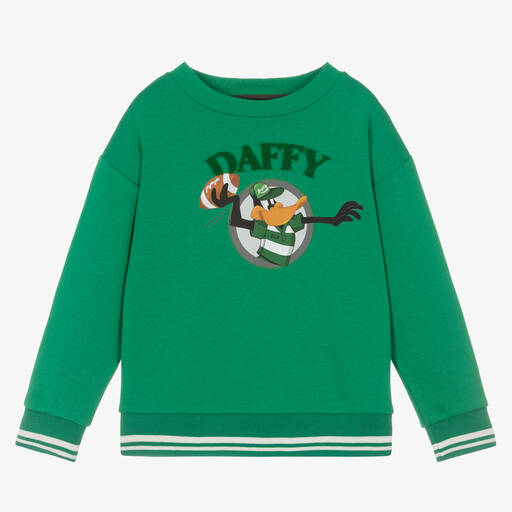 Monnalisa-Grünes Looney Tunes Sweatshirt | Childrensalon Outlet