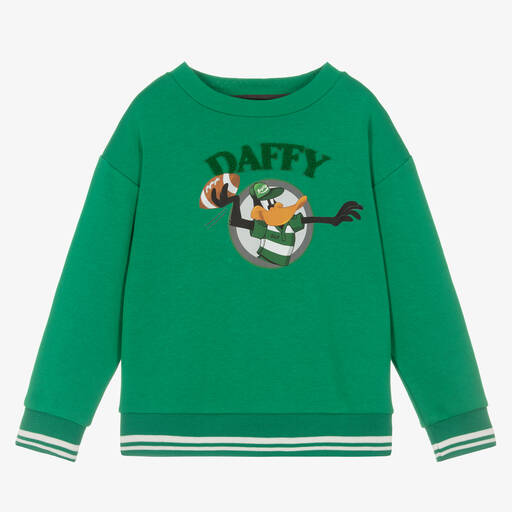 Monnalisa-Зеленый свитшот Looney Tunes | Childrensalon Outlet