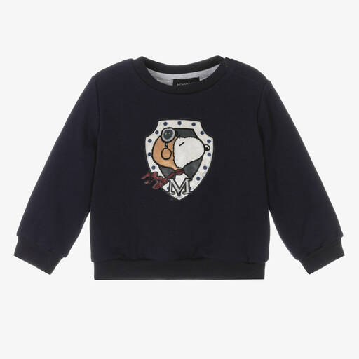 Monnalisa-Sweat-shirt bleu en coton Peanuts | Childrensalon Outlet