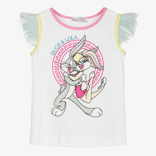 Monnalisa-Bugs Bunny & Lola T-Shirt | Childrensalon Outlet