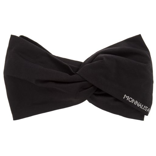 Monnalisa-Girls Black Cotton Headband | Childrensalon Outlet