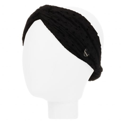 Monnalisa-Girls Black Lace Headband | Childrensalon Outlet