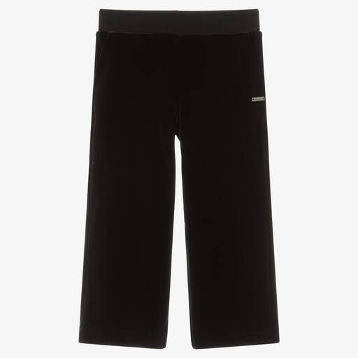 Monnalisa Chic-Girls Black Velour Trousers | Childrensalon Outlet