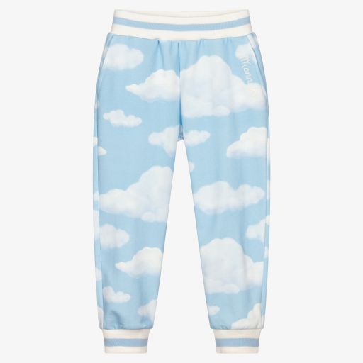 Monnalisa-Girls Blue Clouds Joggers | Childrensalon Outlet