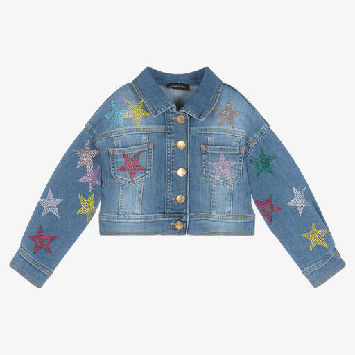 Monnalisa-Голубая джинсовая куртка для девочек | Childrensalon Outlet