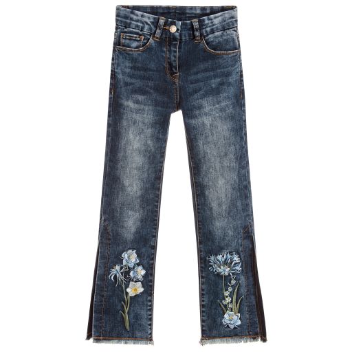 Monnalisa-Girls Blue Denim Jeans | Childrensalon Outlet