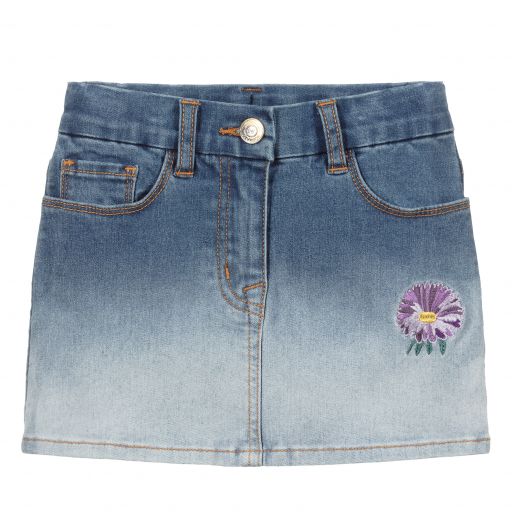 Monnalisa-Girls Blue Denim Skirt | Childrensalon Outlet