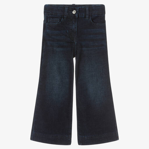 Monnalisa Chic- Girls Blue Denim Wide Leg Jeans | Childrensalon Outlet