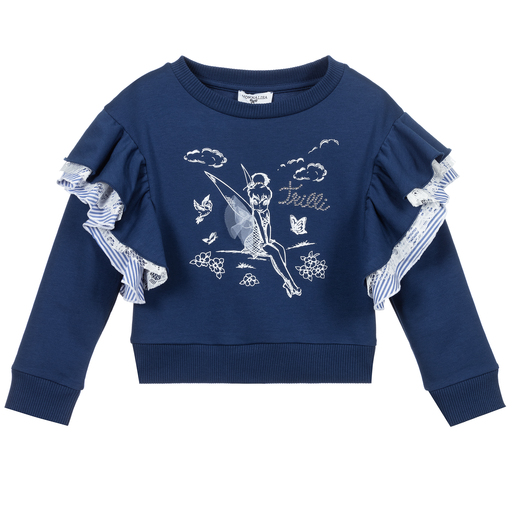 Monnalisa-Blaues Disney-Sweatshirt für Mädchen | Childrensalon Outlet