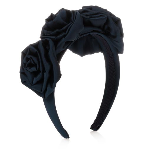 Monnalisa-Girls Blue Floral Hairband | Childrensalon Outlet