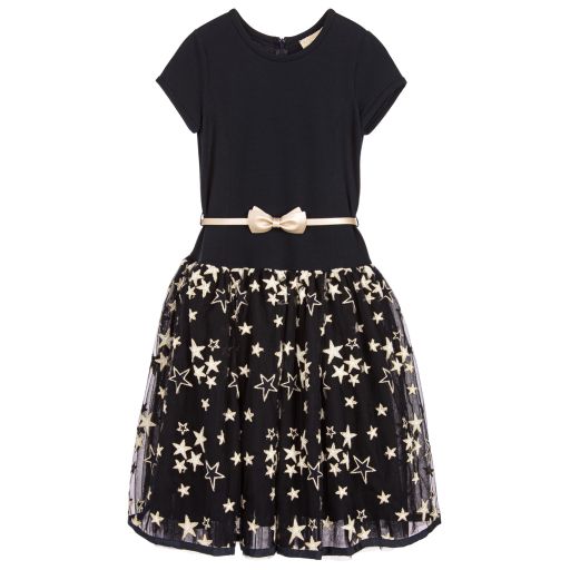 Monnalisa Chic-Girls Blue Star Dress | Childrensalon Outlet