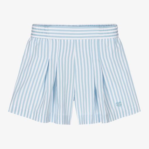 Monnalisa-Girls Blue Striped Shorts | Childrensalon Outlet