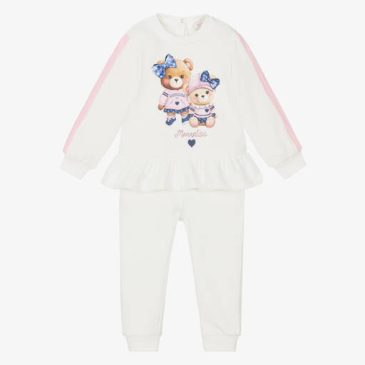 Monnalisa-Girls Cotton Bear Print Tracksuit | Childrensalon Outlet