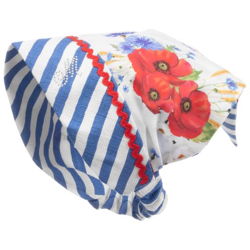 Monnalisa Bebé-طوق باندانا للرأس قطن مقلم للبنات | Childrensalon Outlet