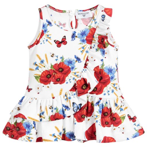 Monnalisa Bebé-Girls Cotton Jersey Dress  | Childrensalon Outlet