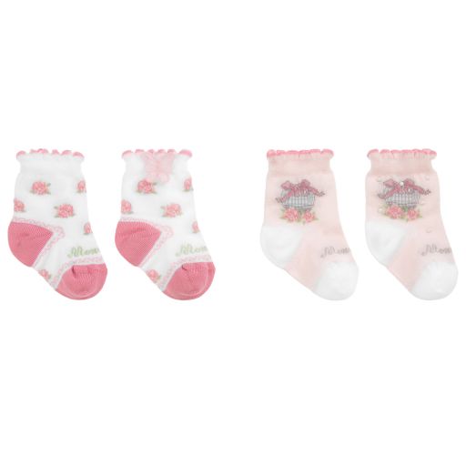 Monnalisa Bebé-Girls Cotton Socks (2 Pack) | Childrensalon Outlet