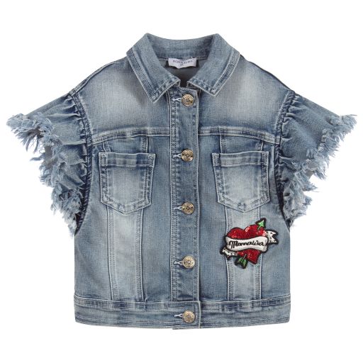 Monnalisa-Girls Denim Minnie Mouse Gilet | Childrensalon Outlet